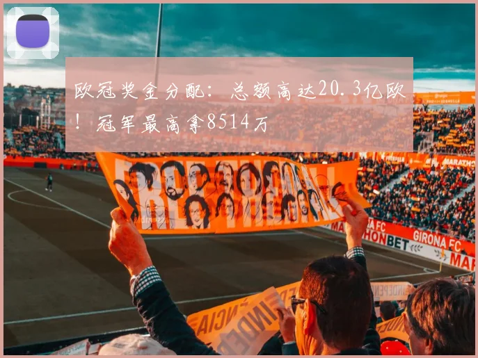 欧冠奖金分配：总额高达20.3亿欧！冠军最高拿8514万