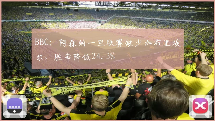 BBC：阿森纳一旦联赛缺少加布里埃尔，胜率降低24.3%